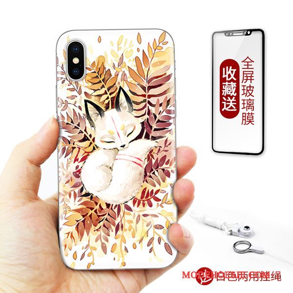 Hoesje iPhone X Reliëf Kunst Europa, Hoes iPhone X Kleur Anti-falltelefoon