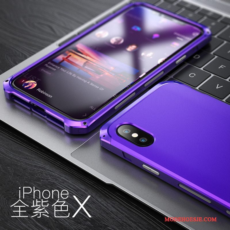 Hoesje iPhone X Scheppend Anti-fall Blauw, Hoes iPhone X Zakken Trend Nieuw