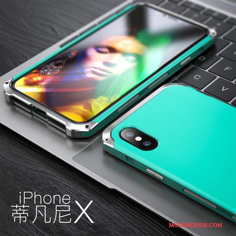 Hoesje iPhone X Scheppend Anti-fall Blauw, Hoes iPhone X Zakken Trend Nieuw