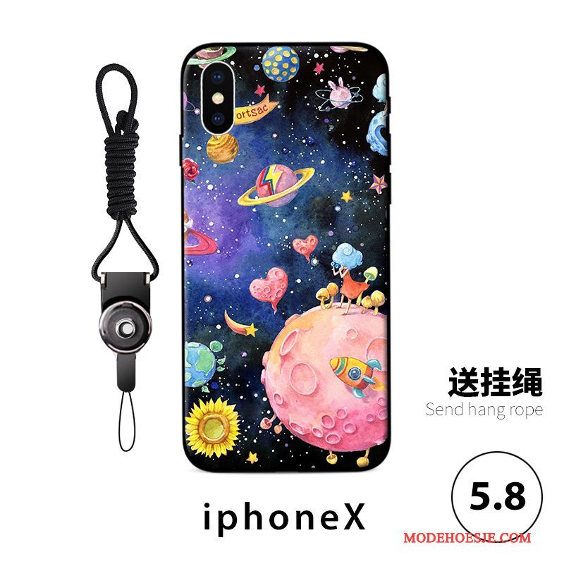 Hoesje iPhone X Scheppend Hanger Persoonlijk, Hoes iPhone X Kleur Trend Anti-fall