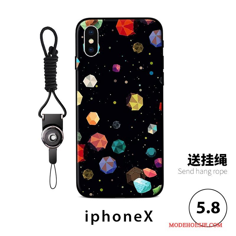 Hoesje iPhone X Scheppend Hanger Persoonlijk, Hoes iPhone X Kleur Trend Anti-fall
