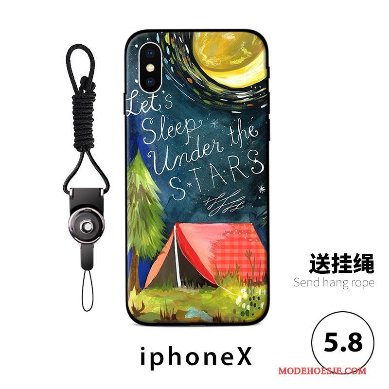 Hoesje iPhone X Scheppend Hanger Persoonlijk, Hoes iPhone X Kleur Trend Anti-fall