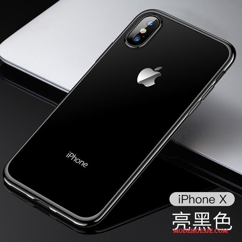 Hoesje iPhone X Zacht Anti-fall Zwart, Hoes iPhone X Siliconen Doorzichtig Nieuw