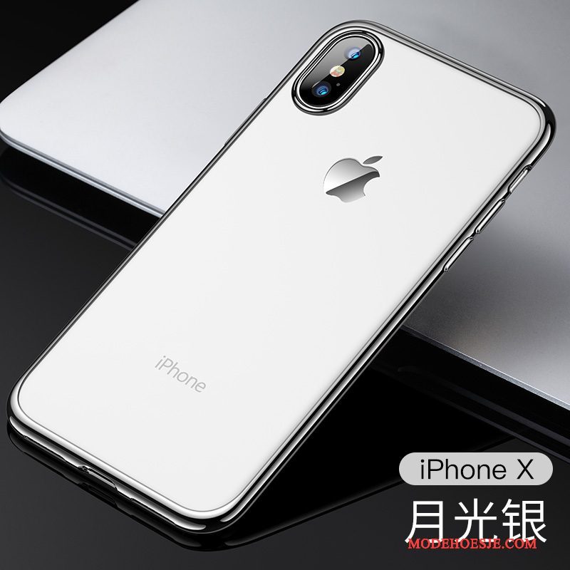 Hoesje iPhone X Zacht Anti-fall Zwart, Hoes iPhone X Siliconen Doorzichtig Nieuw