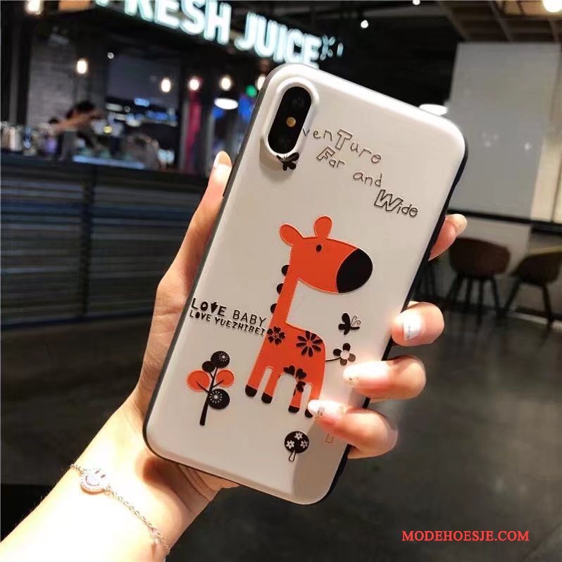 Hoesje iPhone X Zacht Telefoon Trendy Merk, Hoes iPhone X Reliëf Mooie Nieuw