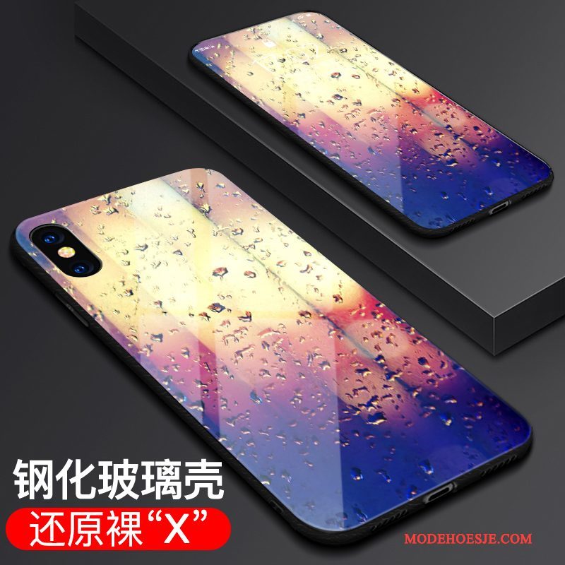 Hoesje iPhone X Zakken Anti-fall Glas, Hoes iPhone X Bescherming Nieuw Trend