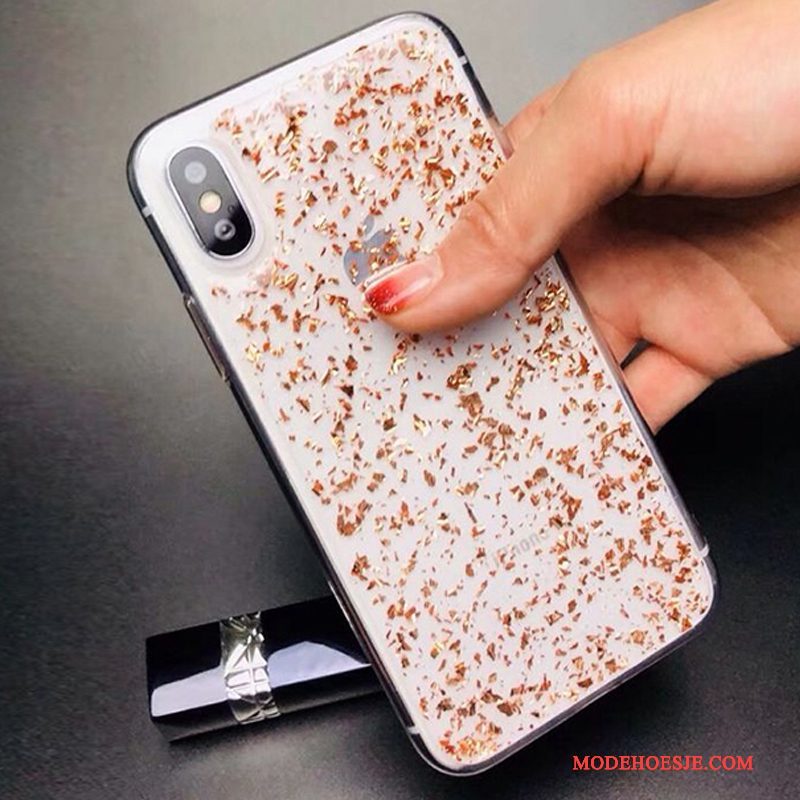 Hoesje iPhone X Zakken Anti-fall Roze, Hoes iPhone X Kleur Trendy Merktelefoon