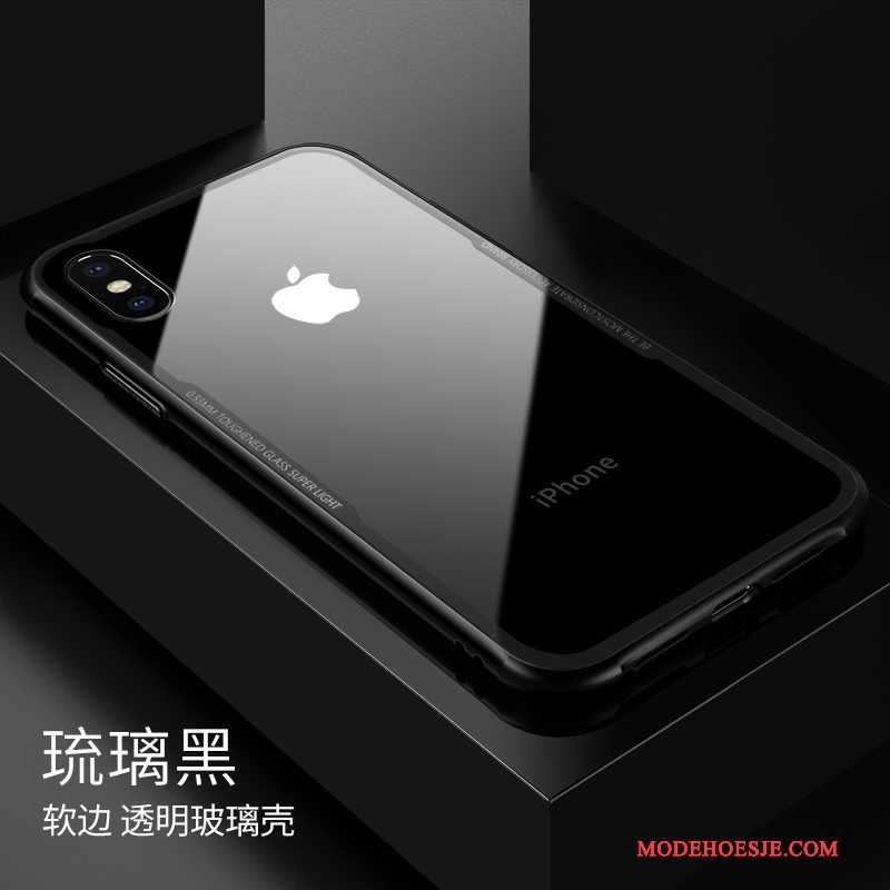Hoesje iPhone X Zakken Rood Doorzichtig, Hoes iPhone X Siliconen Dun Glas