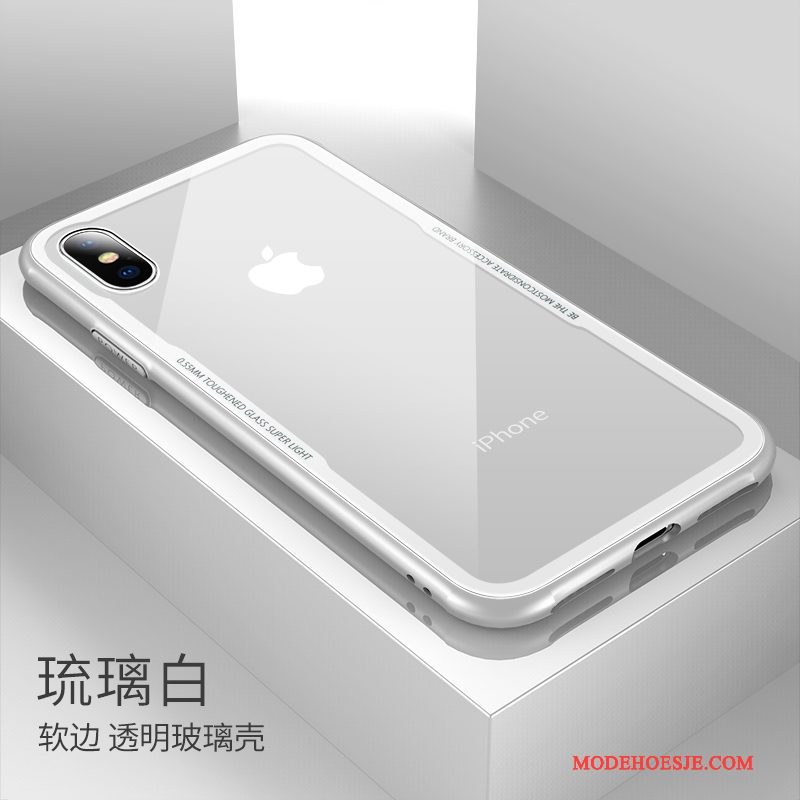 Hoesje iPhone X Zakken Rood Doorzichtig, Hoes iPhone X Siliconen Dun Glas