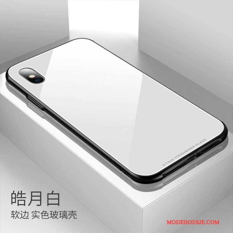 Hoesje iPhone X Zakken Rood Doorzichtig, Hoes iPhone X Siliconen Dun Glas