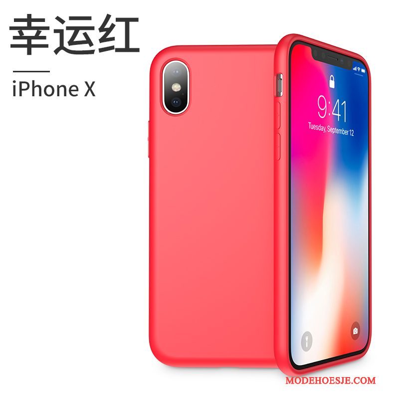 Hoesje iPhone X Zakken Roze Nieuw, Hoes iPhone X Siliconen Telefoon Trendy Merk