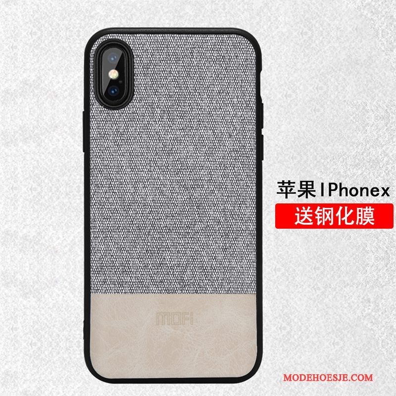 Hoesje iPhone X Zakken Telefoon Dun, Hoes iPhone X Kleur Anti-fall Trendy Merk