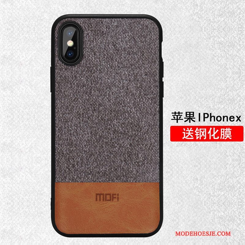 Hoesje iPhone X Zakken Telefoon Dun, Hoes iPhone X Kleur Anti-fall Trendy Merk