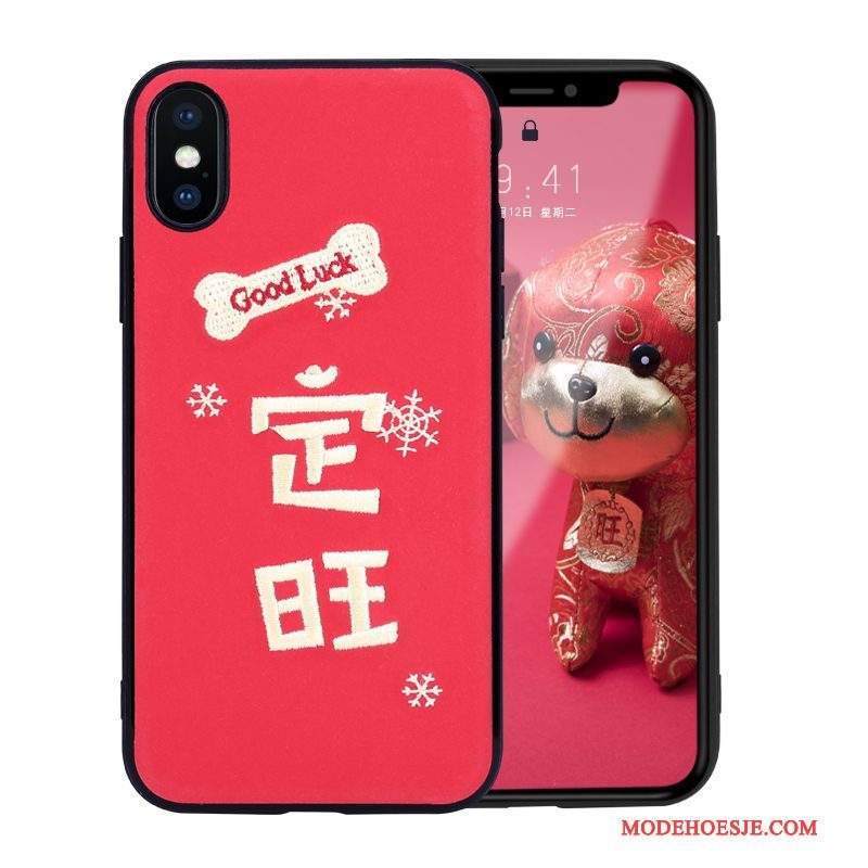 Hoesje iPhone X Zakken Telefoon Dun, Hoes iPhone X Kleur Anti-fall Trendy Merk