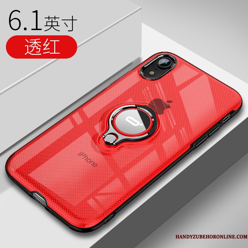 Hoesje iPhone Xr Ondersteuning Magnetisch Net Red, Hoes iPhone Xr Zakken Telefoon Trendy Merk