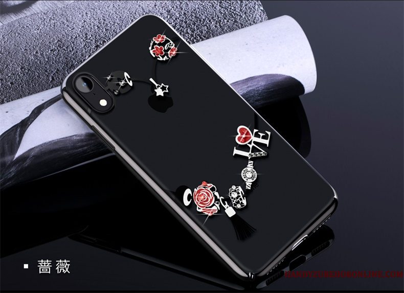 Hoesje iPhone Xr Strass High End Hard, Hoes iPhone Xr Luxe Goud Zwart