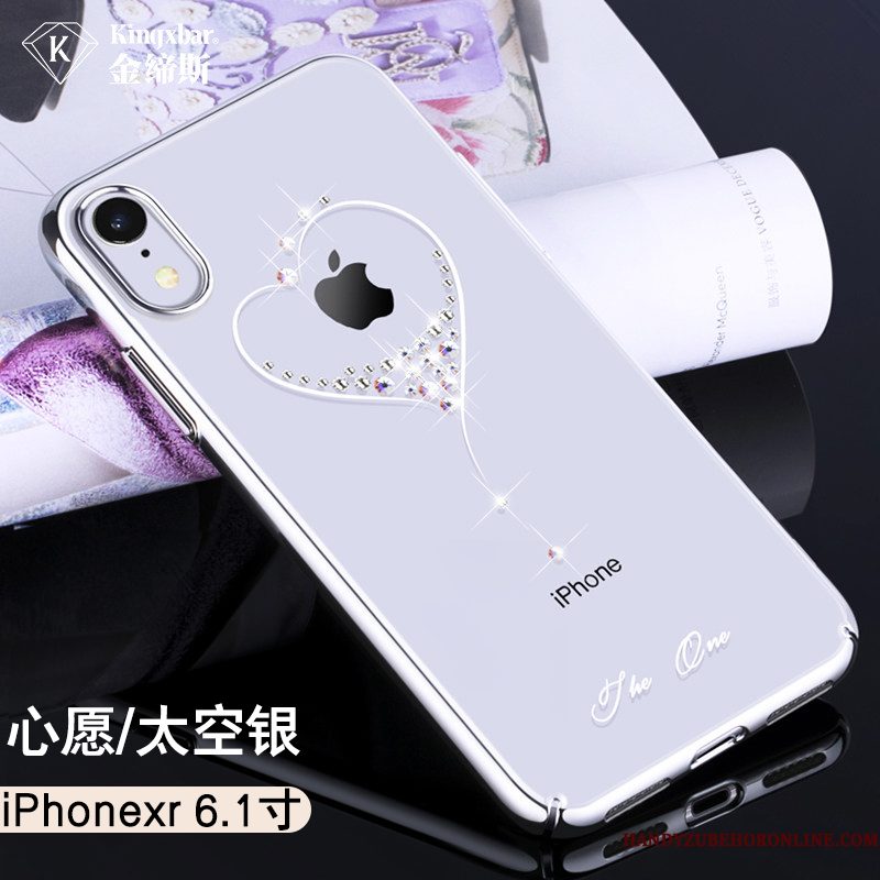 Hoesje iPhone Xr Strass High Endtelefoon, Hoes iPhone Xr Mode Doorzichtig Trendy Merk