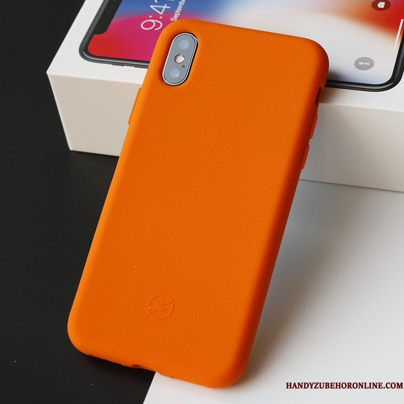 Hoesje iPhone Xs Kleur Voelen Patroon, Hoes iPhone Xs Zacht Anti-falltelefoon