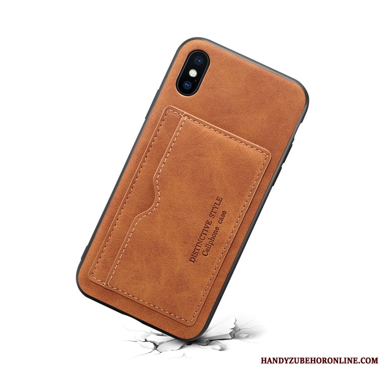 Hoesje iPhone Xs Max Leer Kaarttelefoon, Hoes iPhone Xs Max Bedrijf Rood