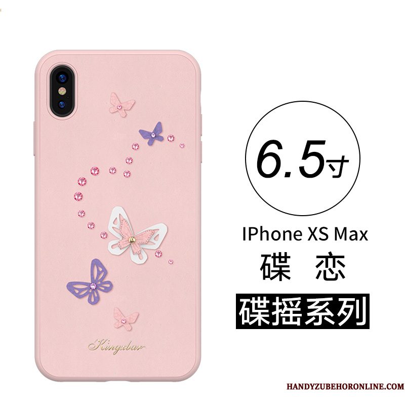 Hoesje iPhone Xs Max Mode Telefoon Anti-fall, Hoes iPhone Xs Max Scheppend Hard Goud