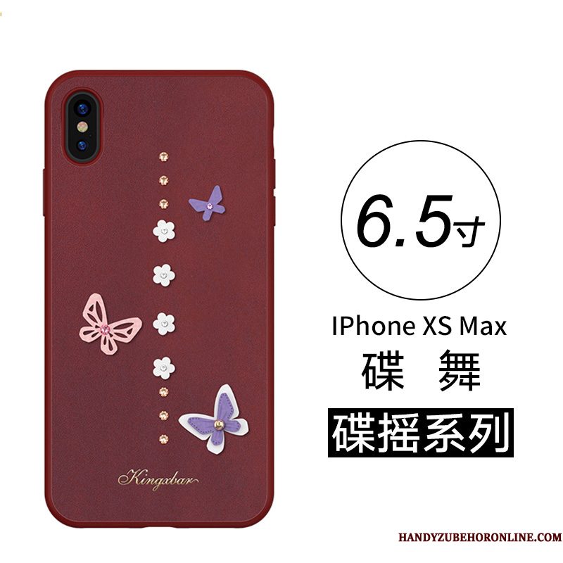 Hoesje iPhone Xs Max Mode Telefoon Anti-fall, Hoes iPhone Xs Max Scheppend Hard Goud