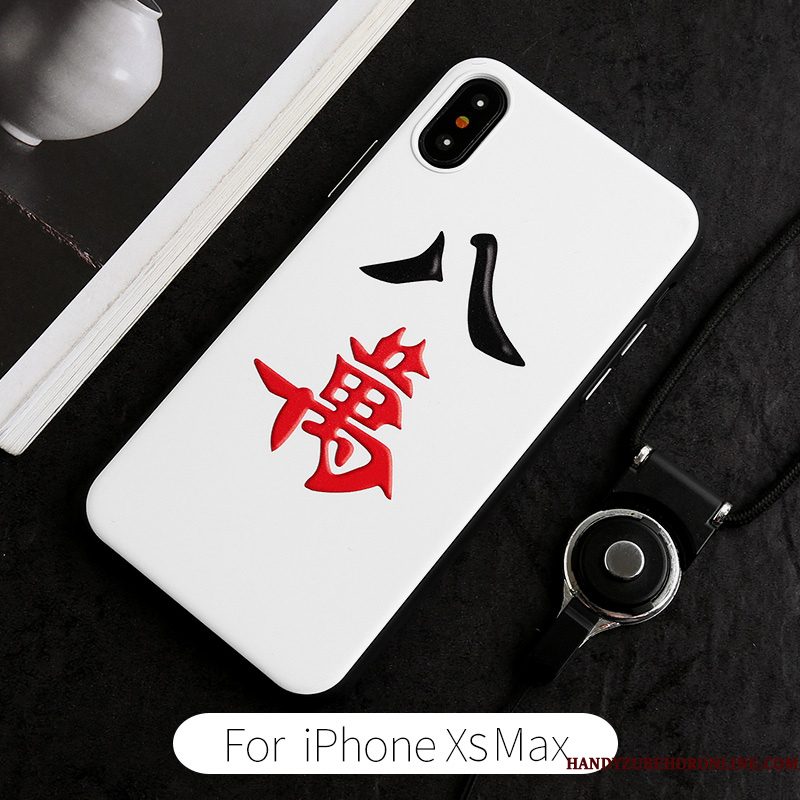 Hoesje iPhone Xs Max Scheppend Anti-fall Lovers, Hoes iPhone Xs Max Wit Nieuw