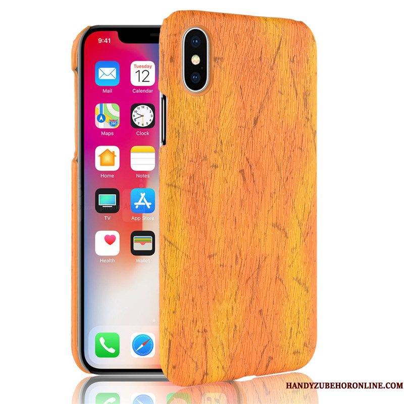 Hoesje iPhone Xs Max Scheppend Hard Geel, Hoes iPhone Xs Max Bescherming Anti-fall Persoonlijk