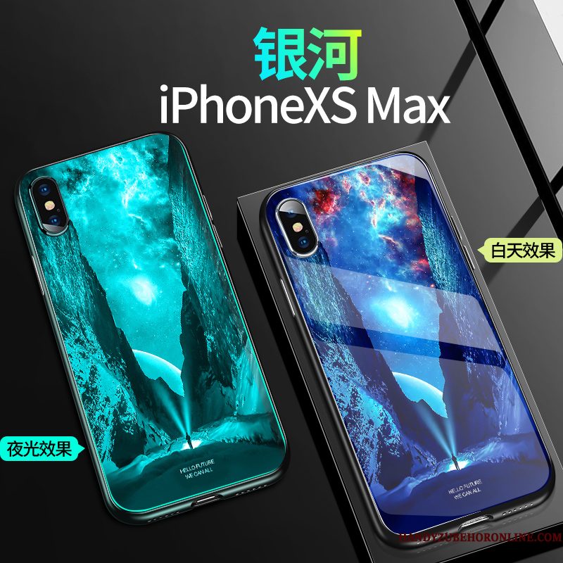 Hoesje iPhone Xs Max Zakken Anti-fall Trendy Merk, Hoes iPhone Xs Max Siliconen Glas Nieuw