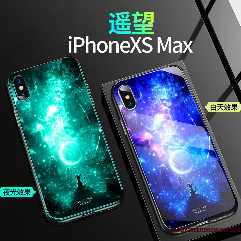 Hoesje iPhone Xs Max Zakken Anti-fall Trendy Merk, Hoes iPhone Xs Max Siliconen Glas Nieuw