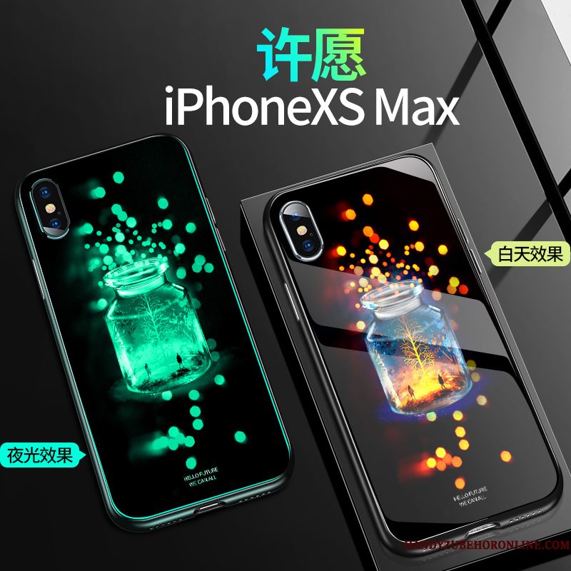 Hoesje iPhone Xs Max Zakken Anti-fall Trendy Merk, Hoes iPhone Xs Max Siliconen Glas Nieuw