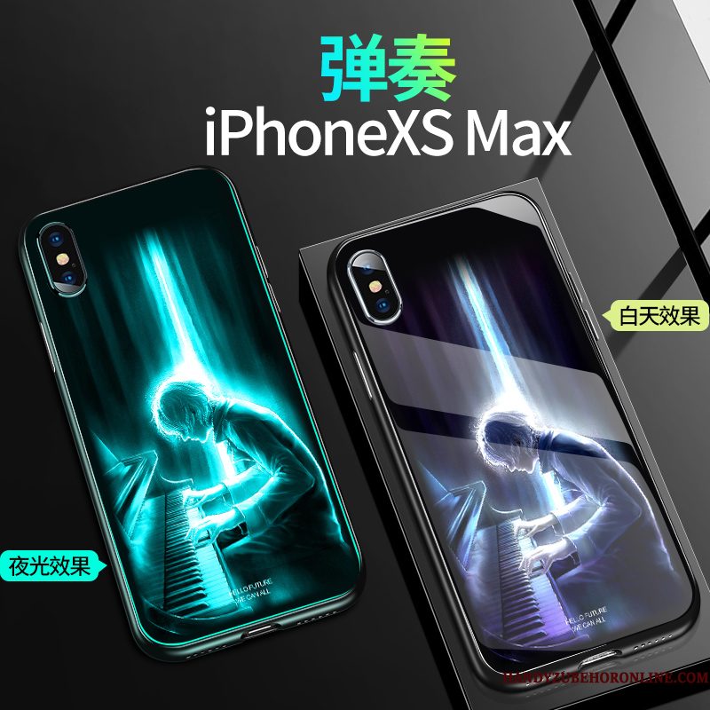 Hoesje iPhone Xs Max Zakken Anti-fall Trendy Merk, Hoes iPhone Xs Max Siliconen Glas Nieuw