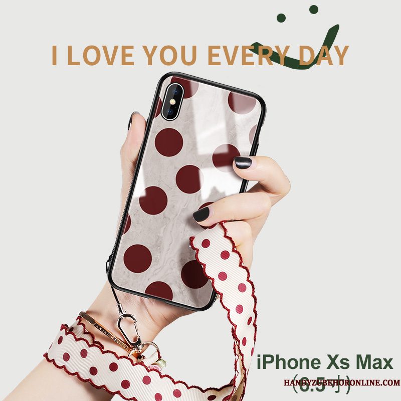 Hoesje iPhone Xs Max Zakken Golfpunt Anti-fall, Hoes iPhone Xs Max Vintage Nieuw Rood
