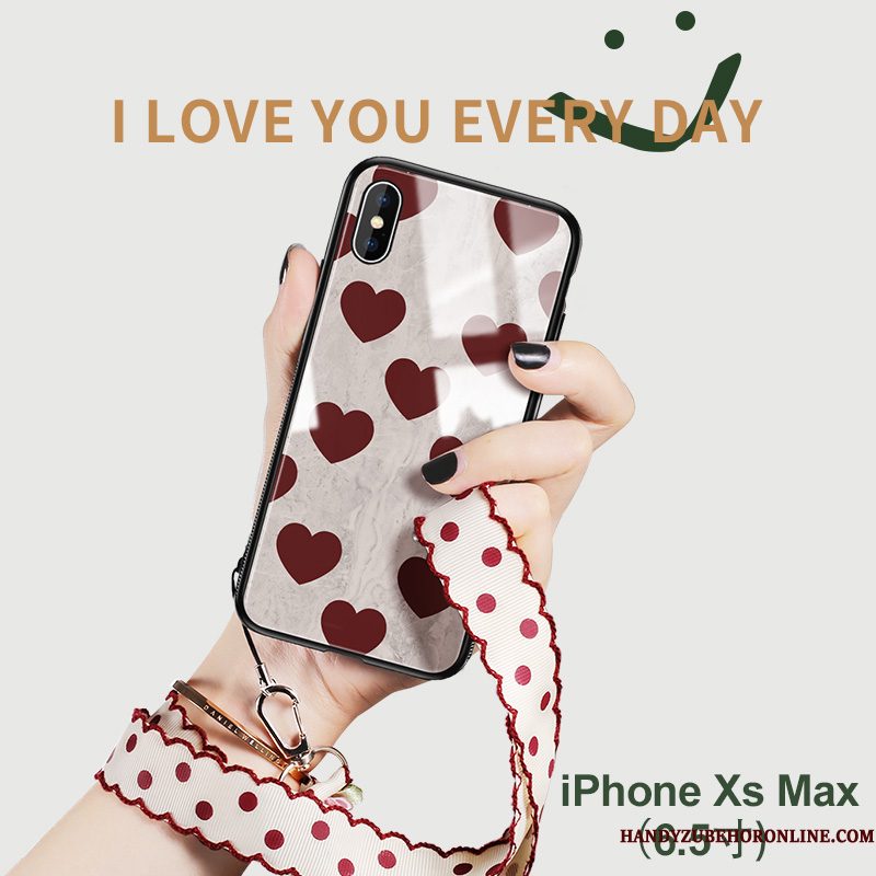 Hoesje iPhone Xs Max Zakken Golfpunt Anti-fall, Hoes iPhone Xs Max Vintage Nieuw Rood