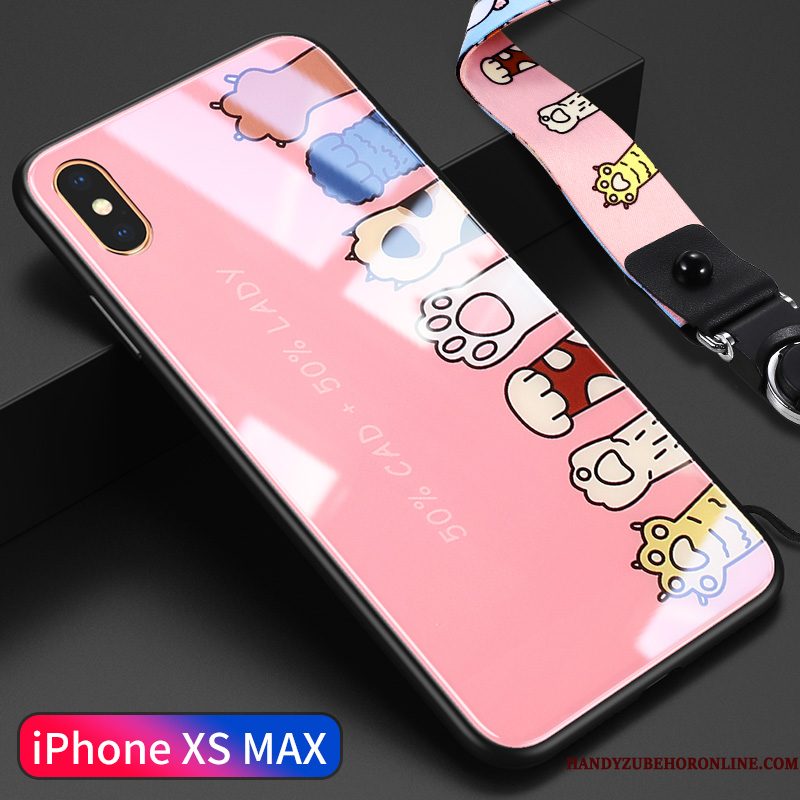 Hoesje iPhone Xs Max Zakken Roze Glas, Hoes iPhone Xs Max Telefoon Dun