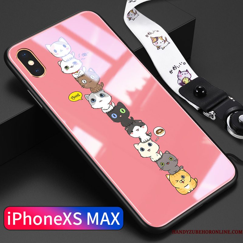 Hoesje iPhone Xs Max Zakken Roze Glas, Hoes iPhone Xs Max Telefoon Dun