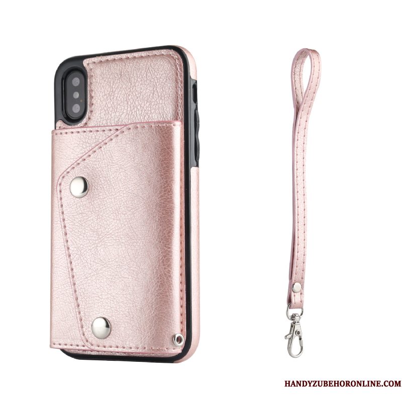 Hoesje iPhone Xs Max Zakken Telefoon Kaart, Hoes iPhone Xs Max Leer Hanger