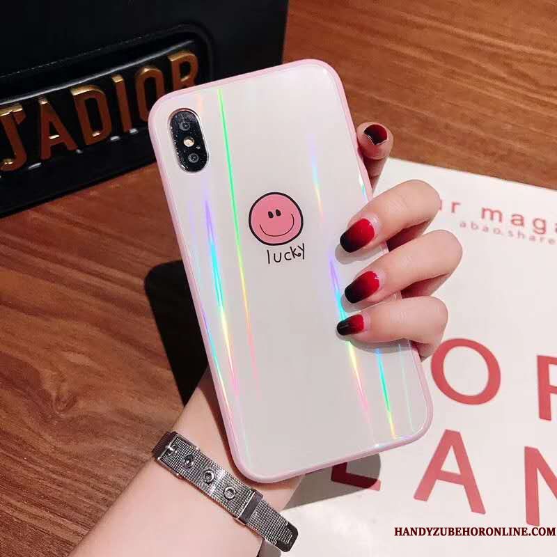 Hoesje iPhone Xs Max Zakken Telefoon Mooie, Hoes iPhone Xs Max Smiley Roze