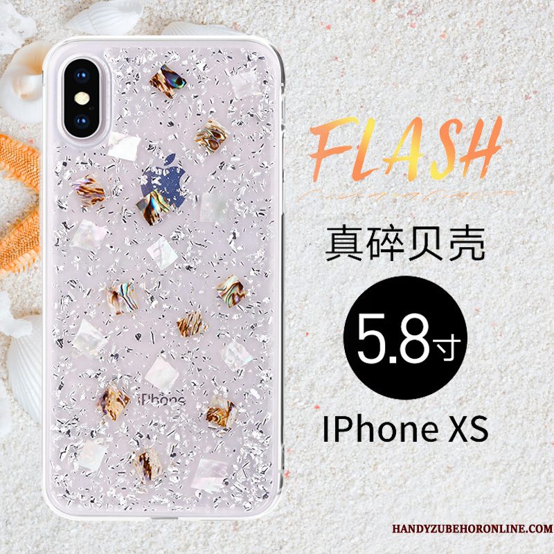 Hoesje iPhone Xs Mode Roze High End, Hoes iPhone Xs Bescherming Bloemen Doorzichtig