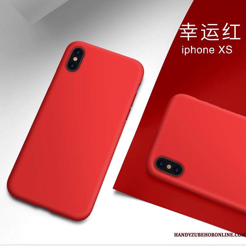 Hoesje iPhone Xs Siliconen Dun Persoonlijk, Hoes iPhone Xs Zacht Trendy Merk Net Red