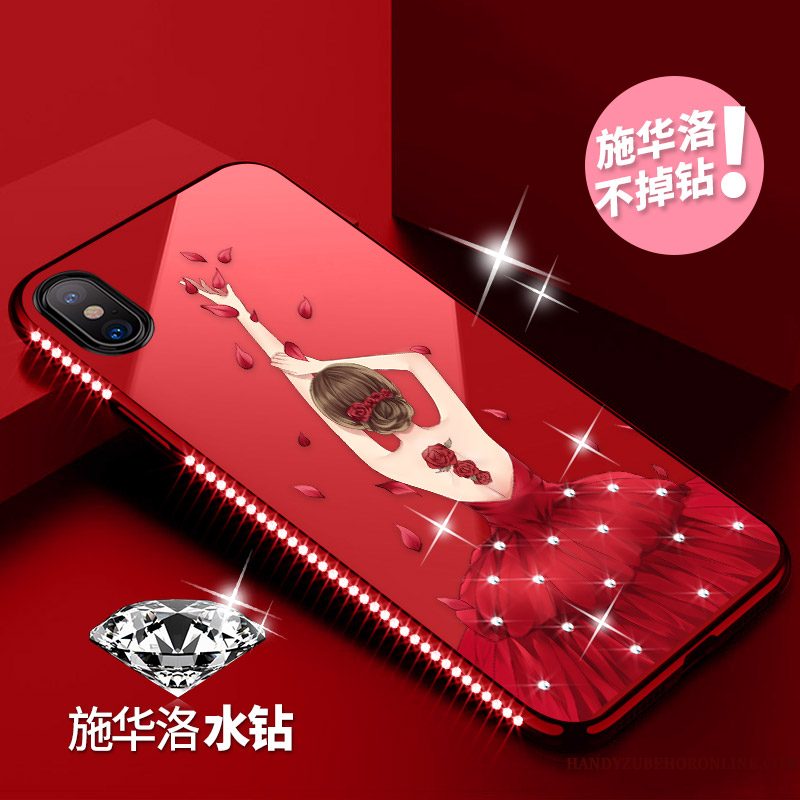 Hoesje iPhone Xs Strass Anti-fall Doorzichtig, Hoes iPhone Xs Zakken Telefoon Nieuw
