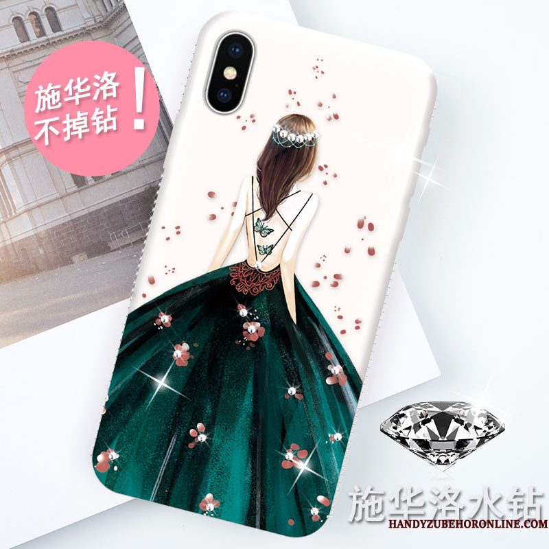 Hoesje iPhone Xs Strass Anti-fall Doorzichtig, Hoes iPhone Xs Zakken Telefoon Nieuw