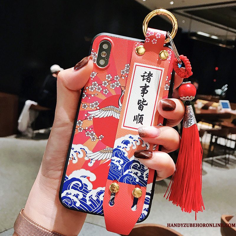 Hoesje iPhone Xs Zacht Chinese Stijl Anti-fall, Hoes iPhone Xs Zakken Nieuw Zwart