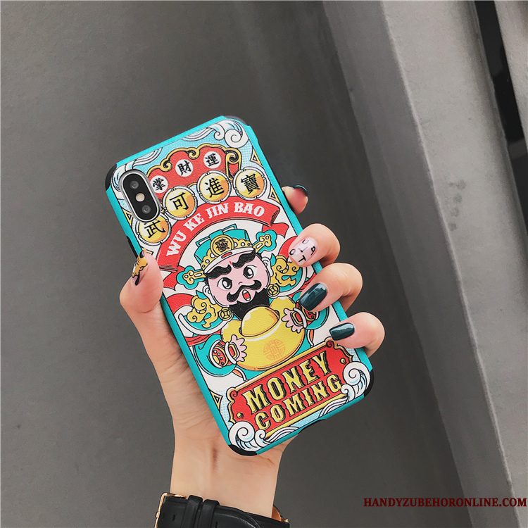 Hoesje iPhone Xs Zakken Anti-fall Persoonlijk, Hoes iPhone Xs Scheppend Trendy Merk Lovers