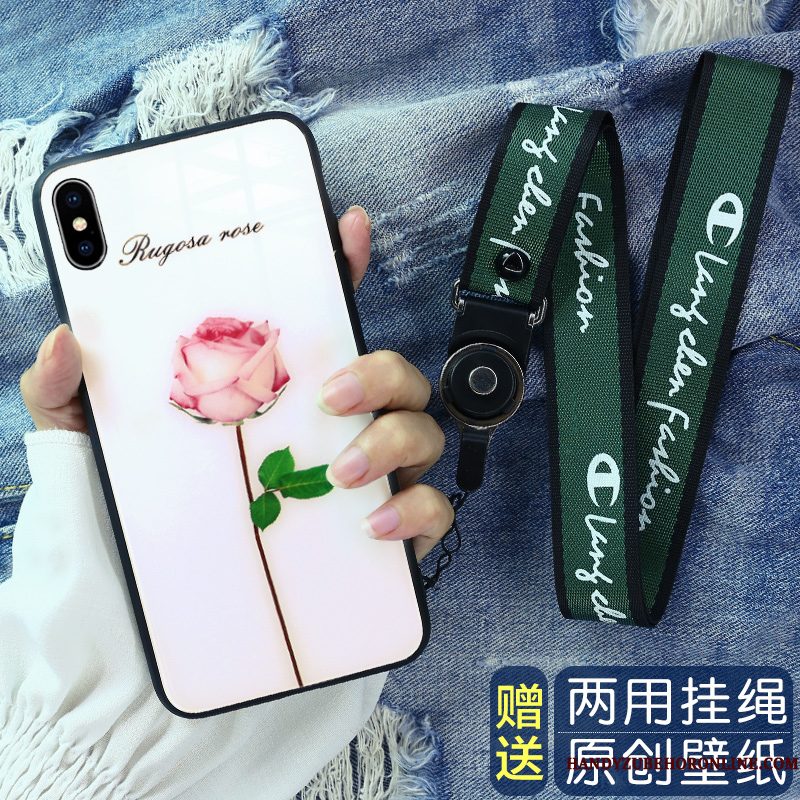 Hoesje iPhone Xs Zakken Lovers Net Red, Hoes iPhone Xs Siliconen Hanger Mini