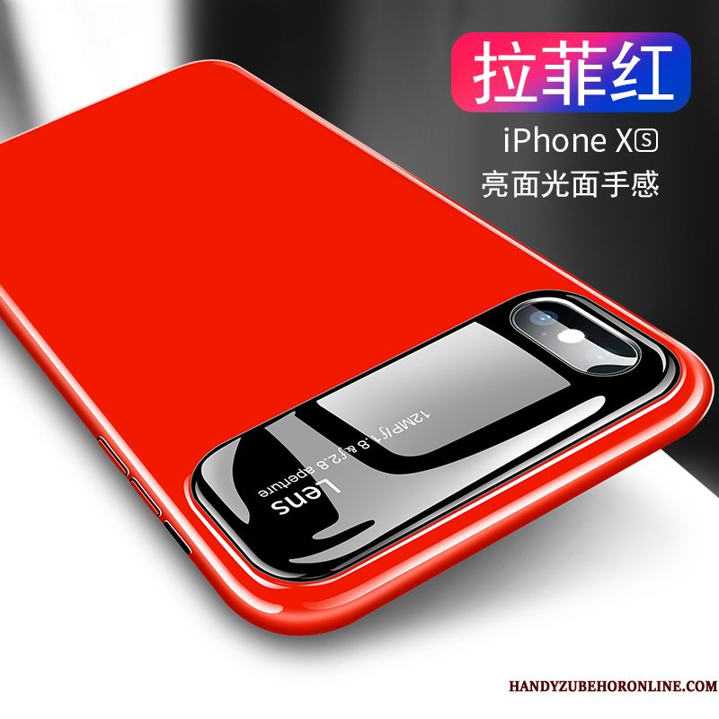 Hoesje iPhone Xs Zakken Spiegel Nieuw, Hoes iPhone Xs Glas Net Red