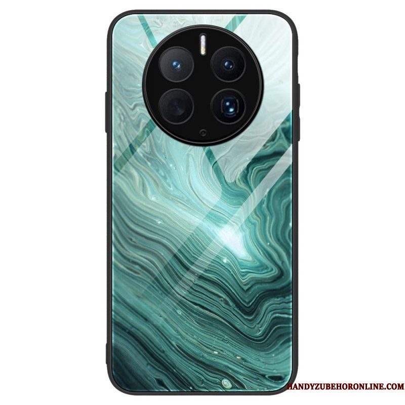 Hoesje voor Huawei Mate 50 Pro Stijlvol Marmer Gehard Glas