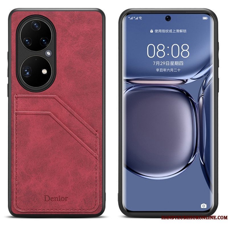 Hoesje voor Huawei P50 Pro Denior Kaarthouder Met Dubbel Slot