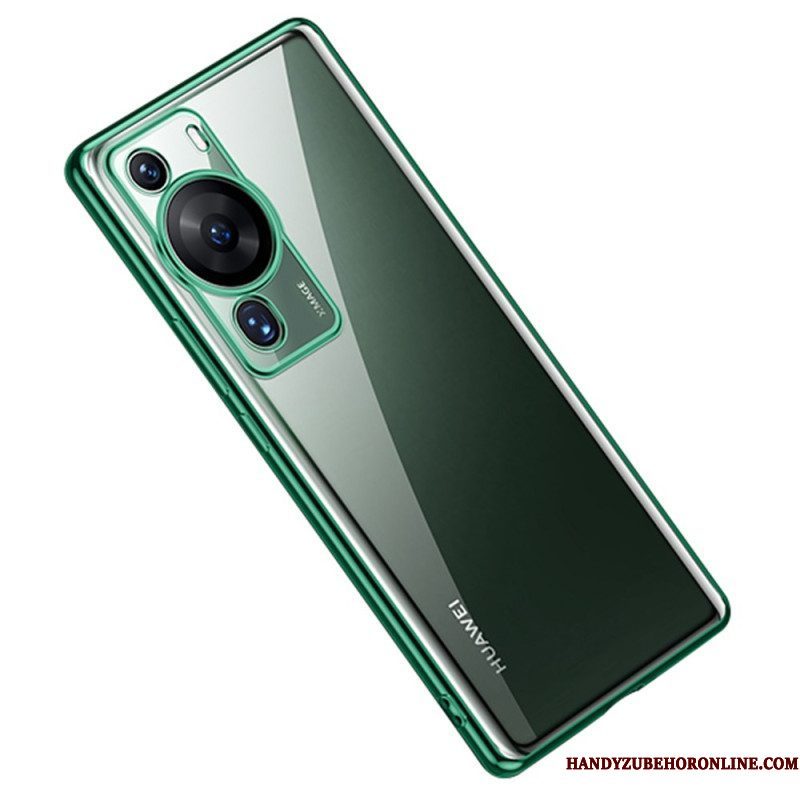 Hoesje voor Huawei P60 Pro Transparante Metalen Stijlranden Sulada