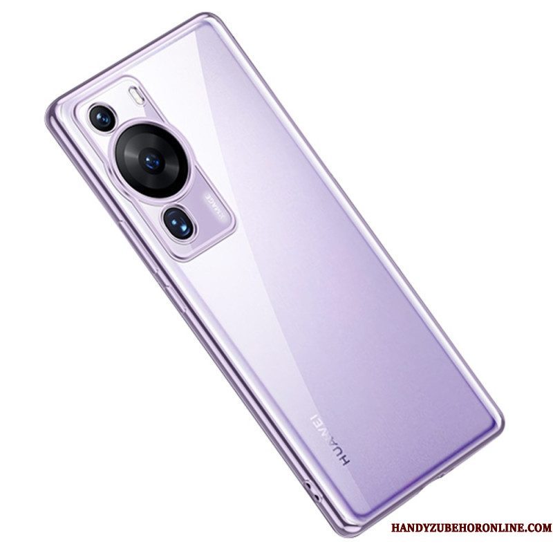 Hoesje voor Huawei P60 Pro Transparante Metalen Stijlranden Sulada