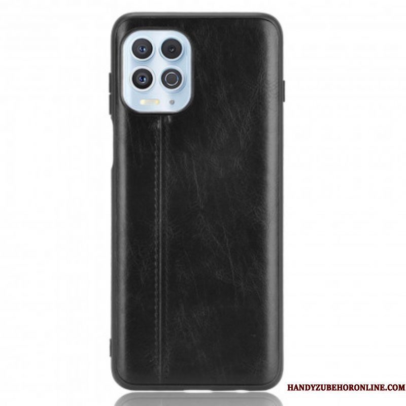 Hoesje voor Moto G100 Couture-leereffect